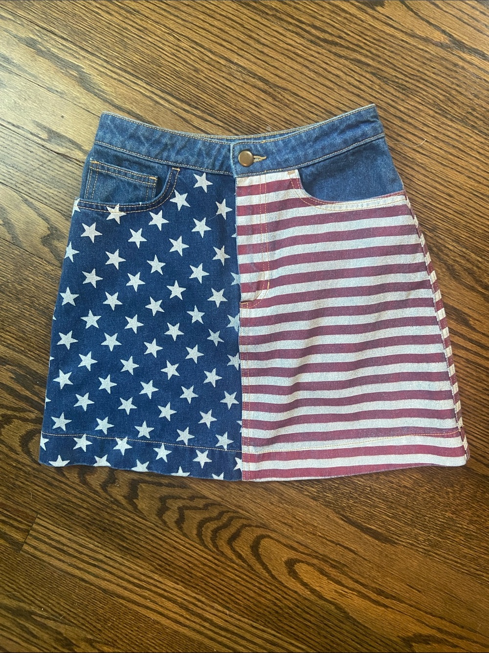 American Apparel denim American flag skirt